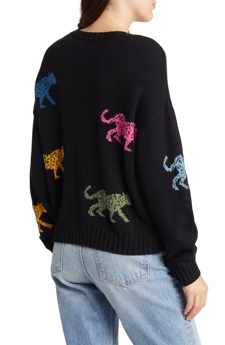 Rails Perci Leopard Cotton & Cashmere Sweater, Alternate, color,