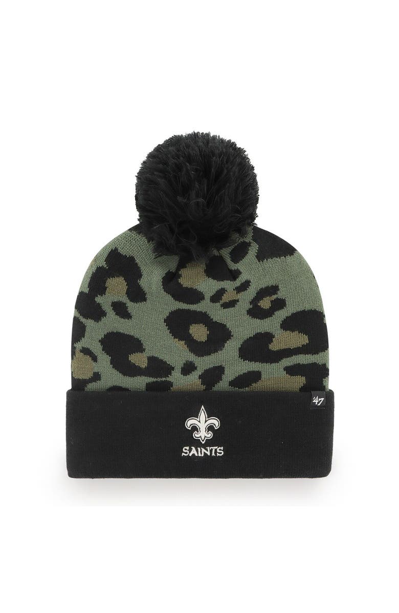 '47 Women's '47 Green/Black New Orleans Saints Bagheera Cuffed Knit Hat with Pom, Main, color, Green
