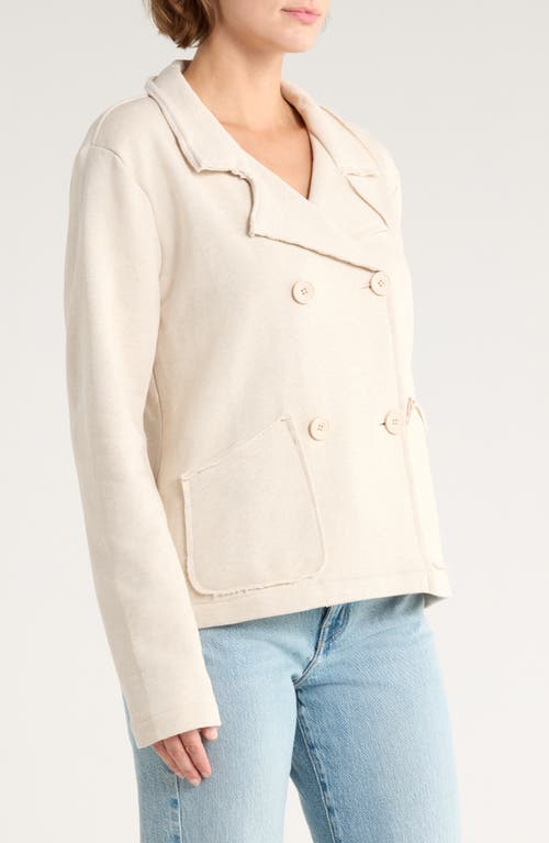 Splendid Double Breasted Cotton French Terry Blazer In White