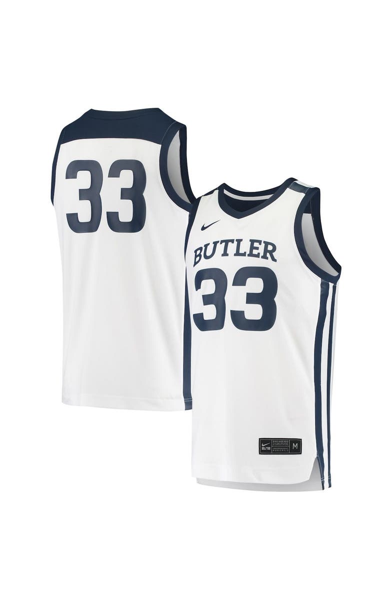 Nike Men's Nike #33 White Butler Bulldogs Replica Basketball Jersey, Main, color, 