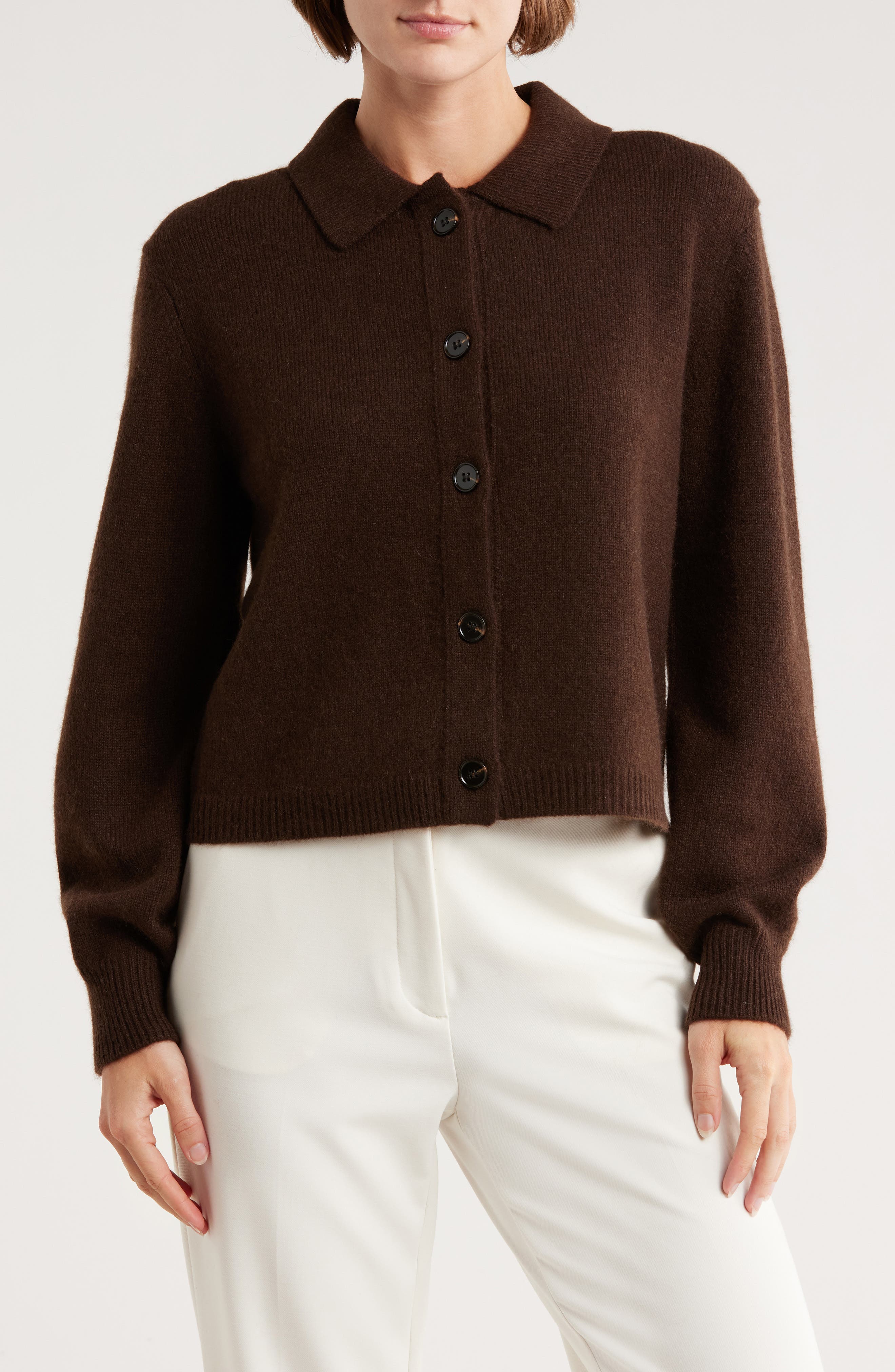 Magaschoni Cashmere Polo Cardigan