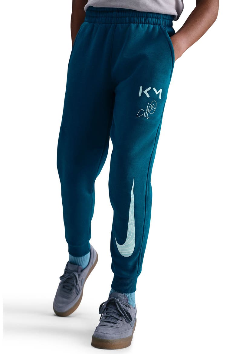 Kids' Kylian Mbappé Club Fleece Joggers, Main, color, GREEN ABYSS/ IGLOO/ LIGHT DEW