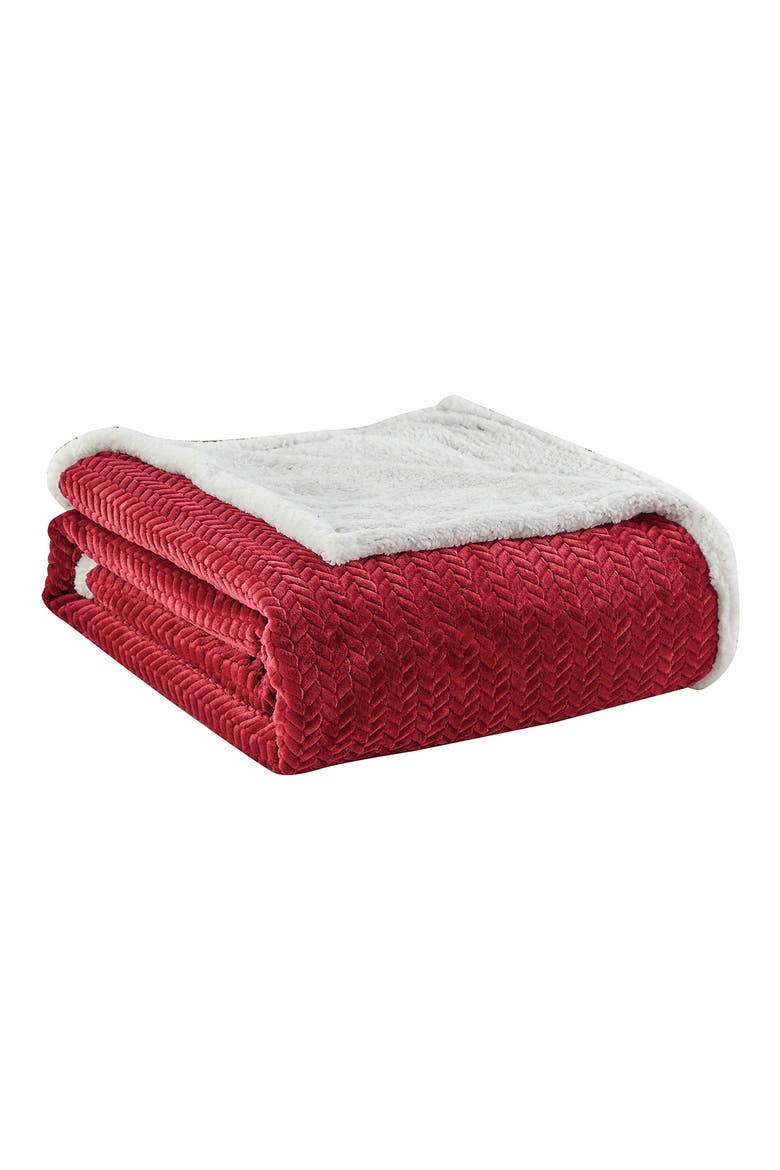 Jacquard Braided Throw Blanket, Main, color, BURGUNDY