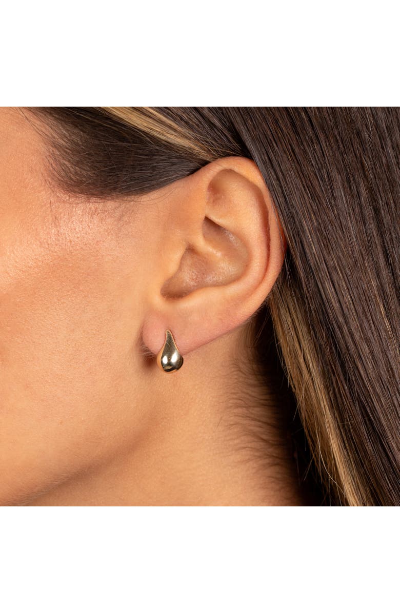 BY ADINA EDEN Solid Curved Teardrop Hoop Earring 14K, Alternate, color,