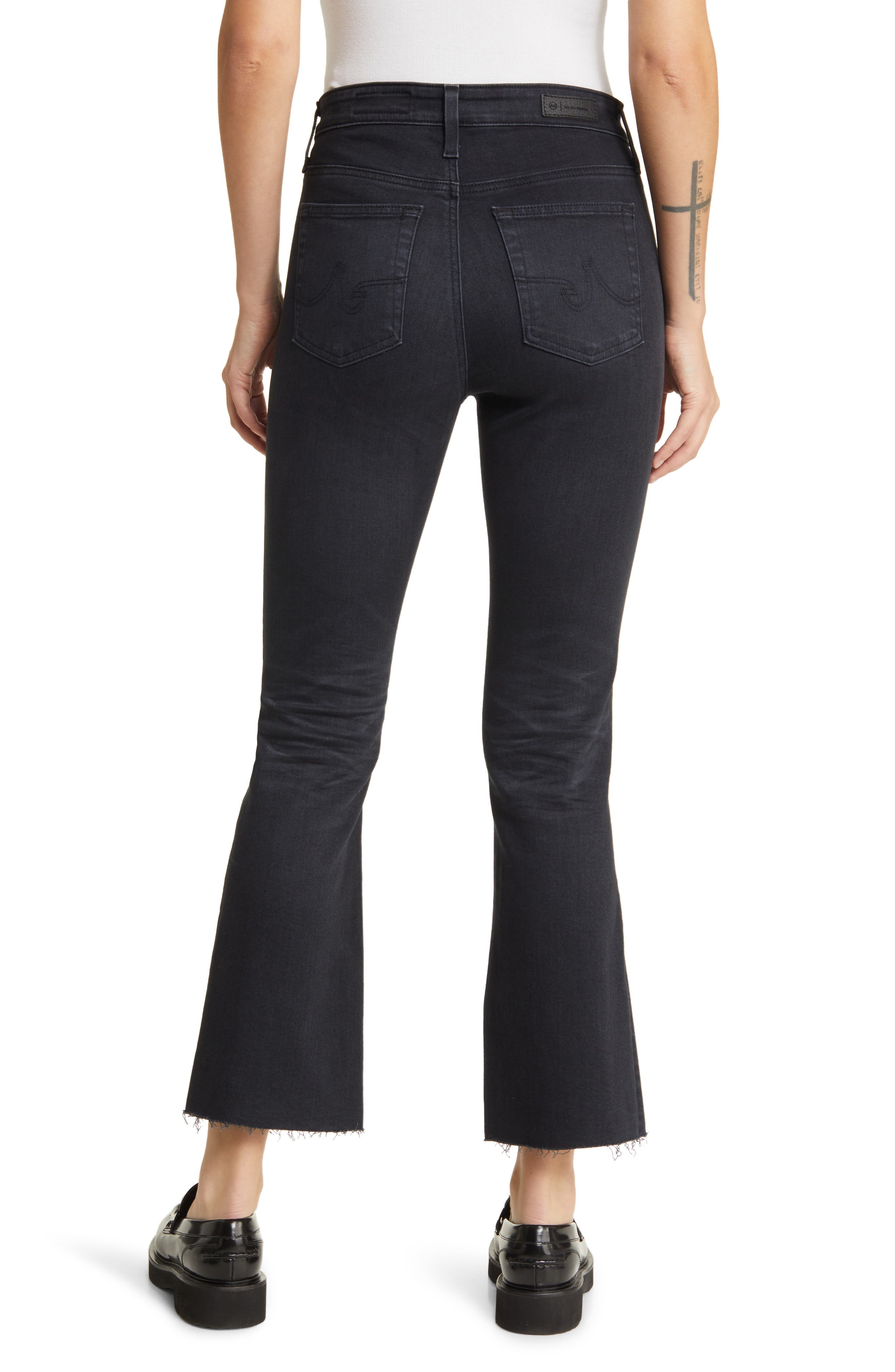 Farrah Raw Hem High Waist Crop Bootcut Jeans - image 2