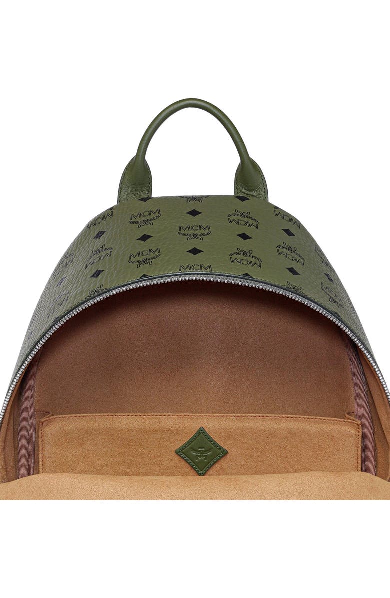 MCM Stark Backpack in Visetos, Alternate, color, Green