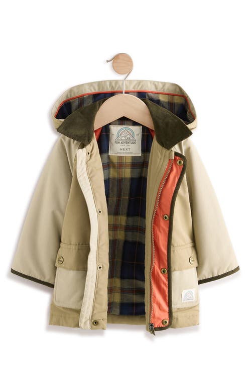 Next Kids' Colorblock Insulated Hooded Jacket In Neutral