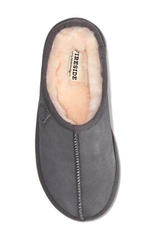 Shop Dearfoams Greta Genuine Shearling Clog Slipper In Grey