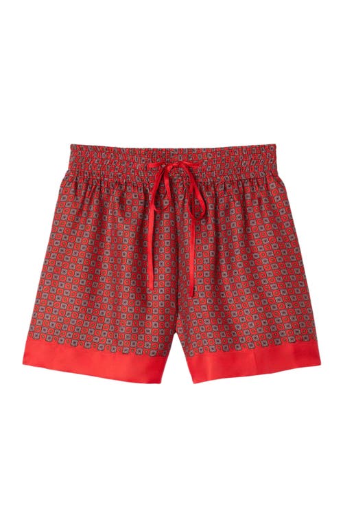 Sandro Geometric-print Shorts In Red