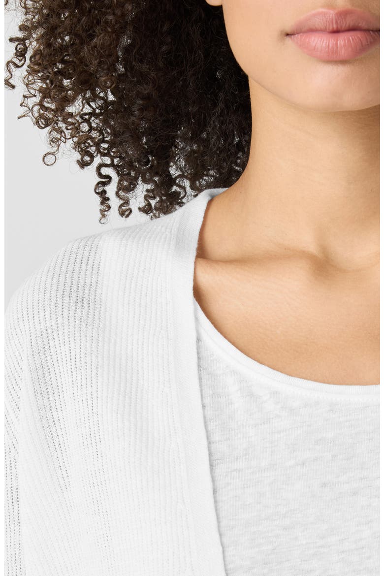 Organic Linen & Organic Cotton Cardigan, Alternate, color, WHITE