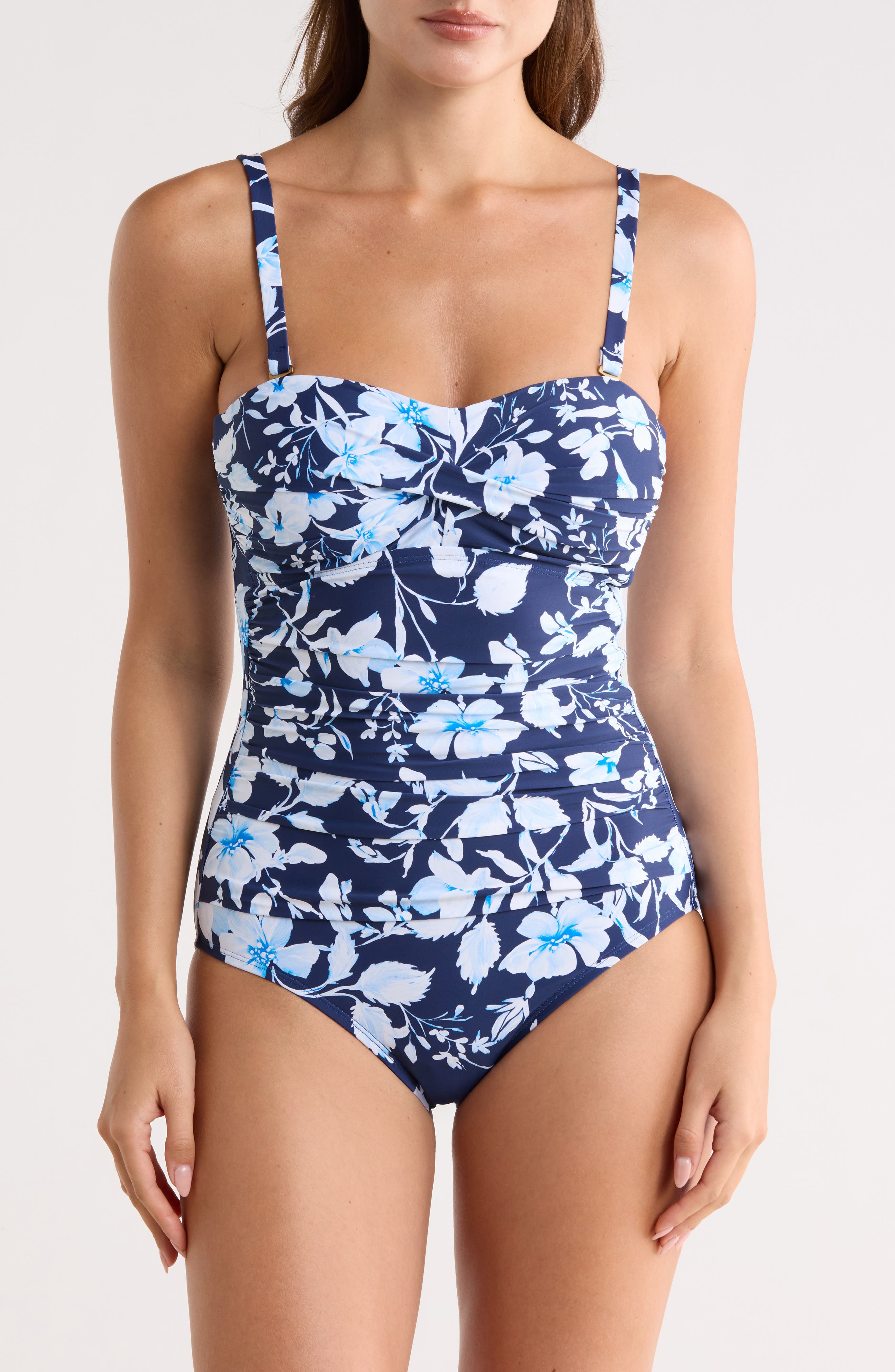 JANTZEN Flora Strapless One-Piece Swimsuit