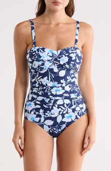 JANTZEN Flora Strapless One-Piece Swimsuit