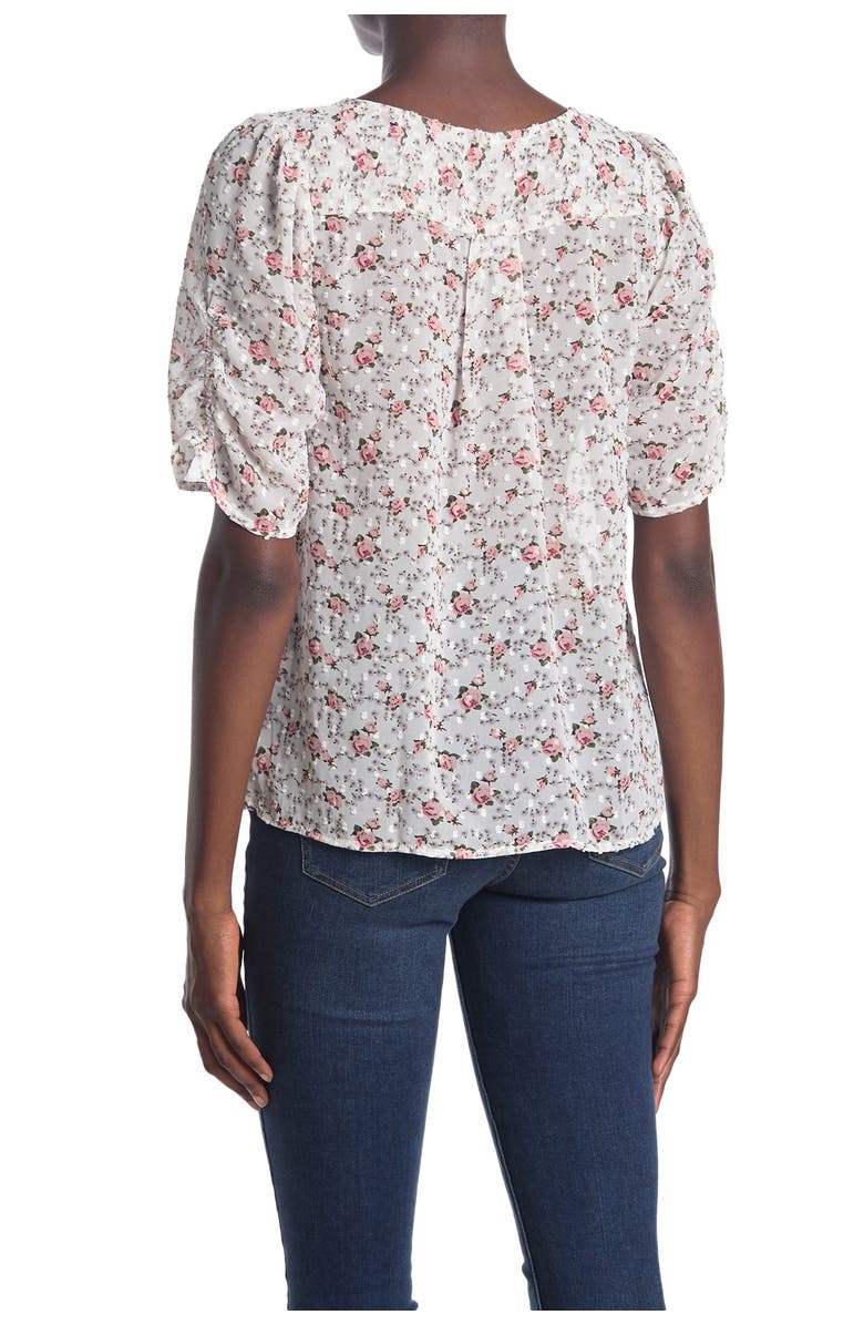 Éclair Floral Shirred Puff Sleeve Top, Alternate, color,