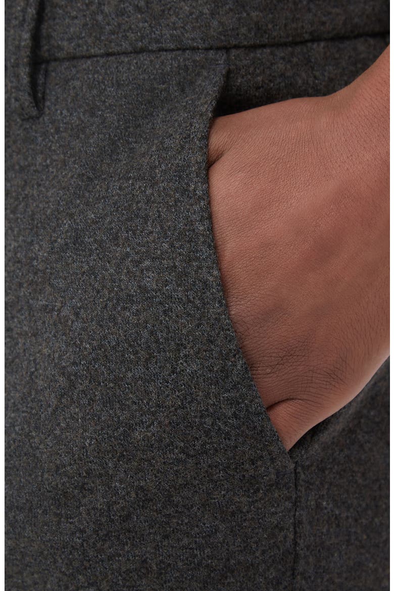 Flat Front Wool & Cotton Blend Chino Pants, Alternate, color, ZINC
