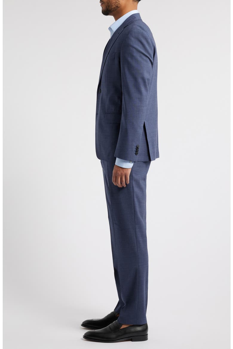 Huge Slim Fit Mélange Stretch Wool Suit, Alternate, color, MEDIUM BLUE