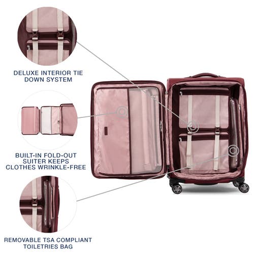 Travelpro Platinum Elite Softside Expandable Medium 25-inch Checked Luggage In Bordeaux Red