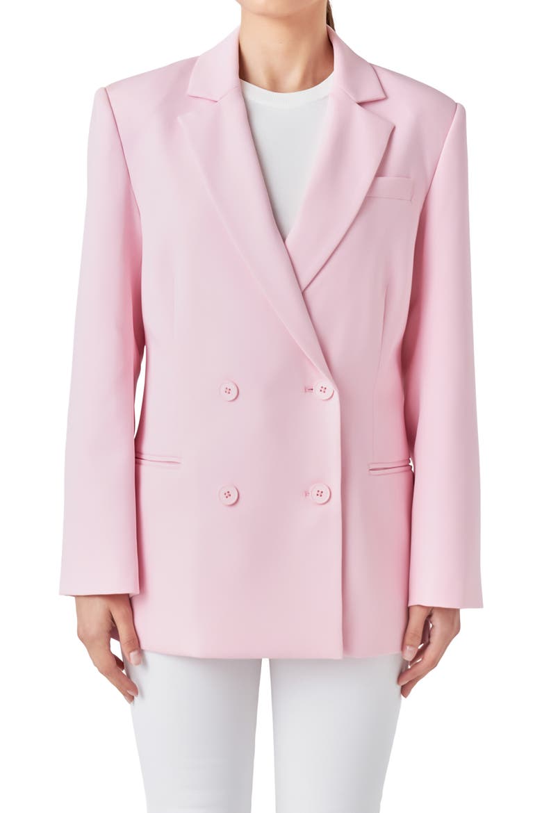 Double Breasted Blazer, Alternate, color, PINK