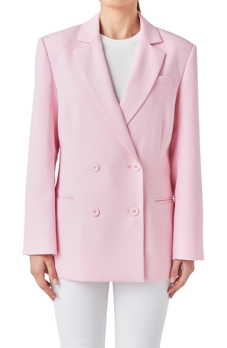 Endless Rose Double Breasted Blazer, Alternate, color, Pink