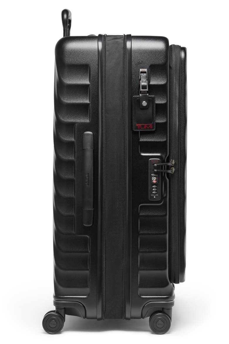 19 Degree Large Front Access Checked Luggage, Alternate, color, BLACK TEXTURE