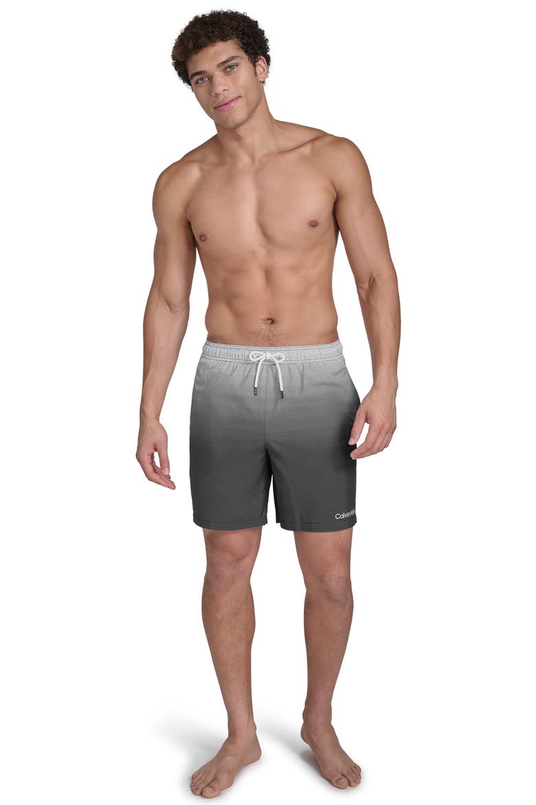 Core Volley Gradient Dot Swim Trunks, Alternate, color, BLACK