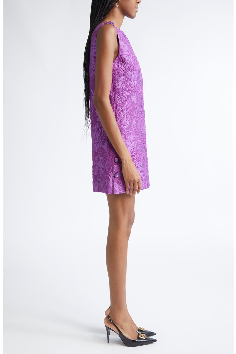 Sleeveless Peony Brocade Minidress, Alternate, color, F0571 VIOLA