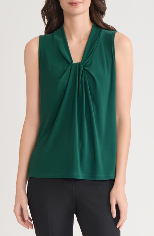 Kasper Knot Front Sleeveless Top In Green