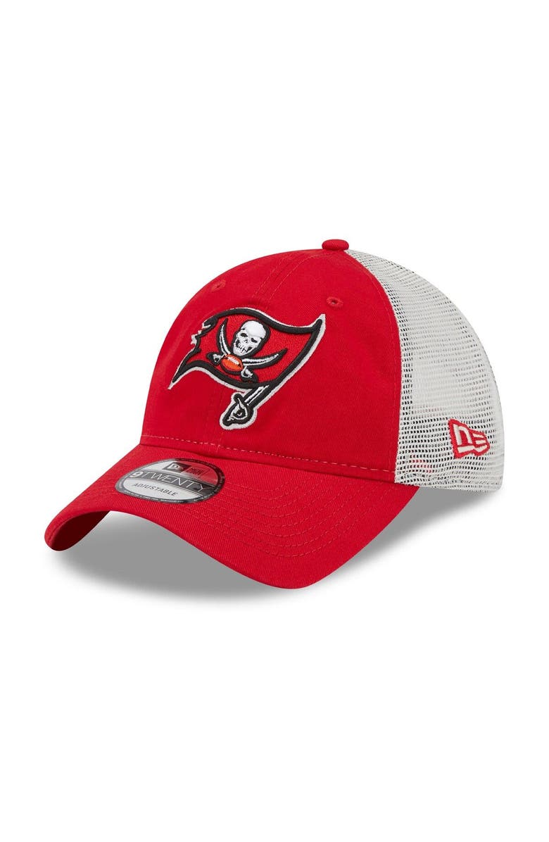 New Era Men's New Era Red/Natural Tampa Bay Buccaneers Loyal 9TWENTY Trucker Hat, Main, color, 