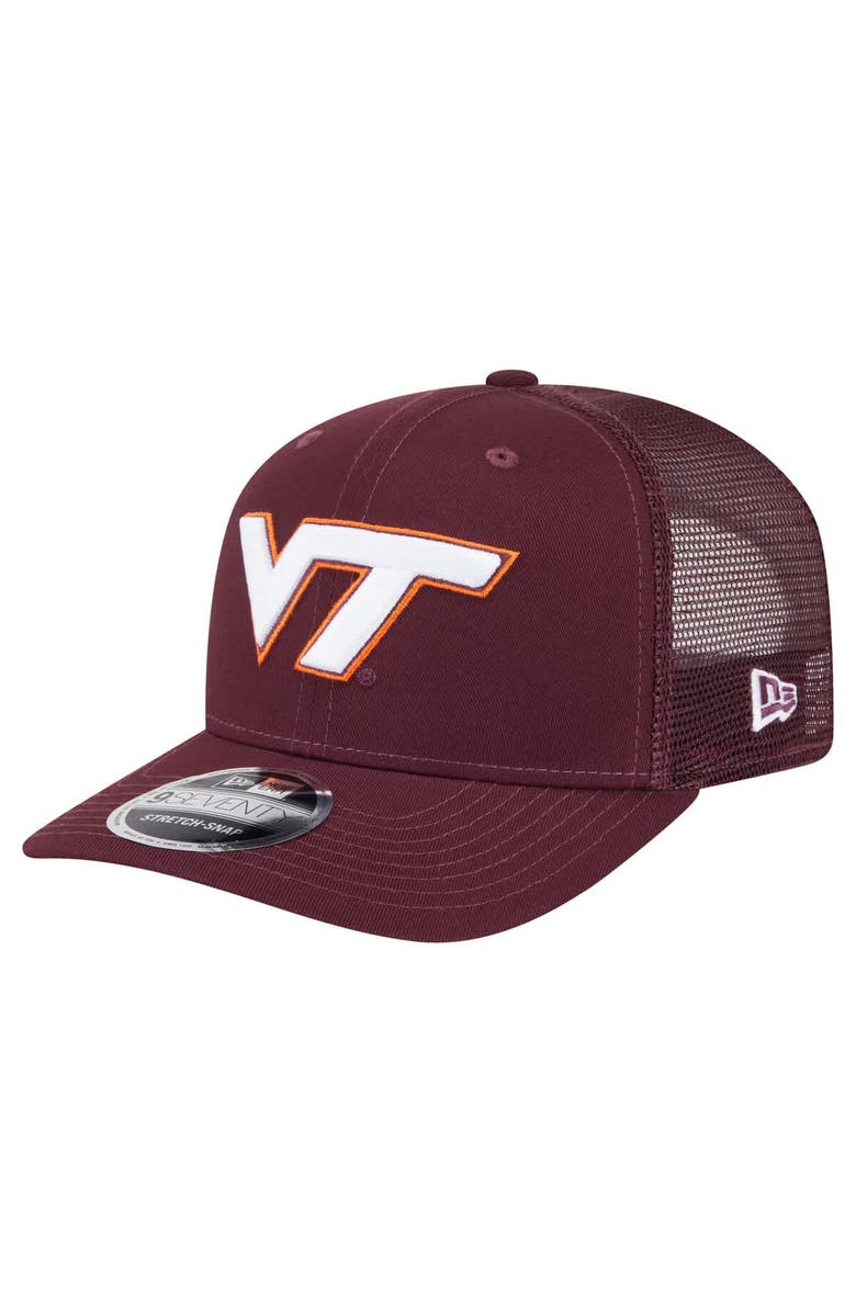 New Era Men's New Era Maroon Virginia Tech Hokies Primary 9SEVENTY Trucker Stretch-Snap Hat, Main, color, 