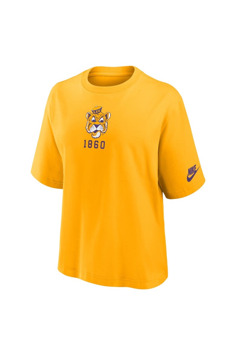 Women's Nike Gold LSU Tigers Legacy Established Boxy T-Shirt, Alternate, color, Gold