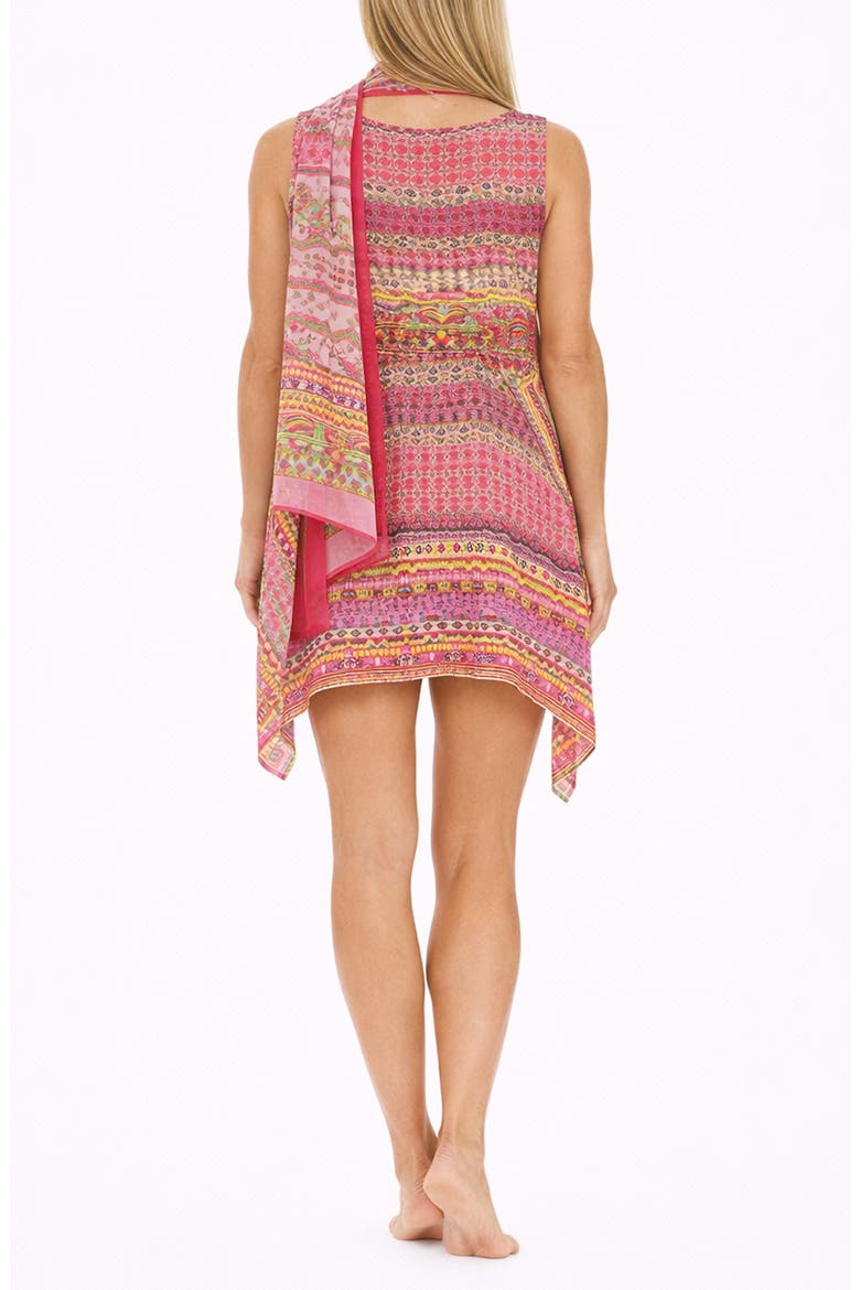 Print Poncho, Alternate, color, PINK