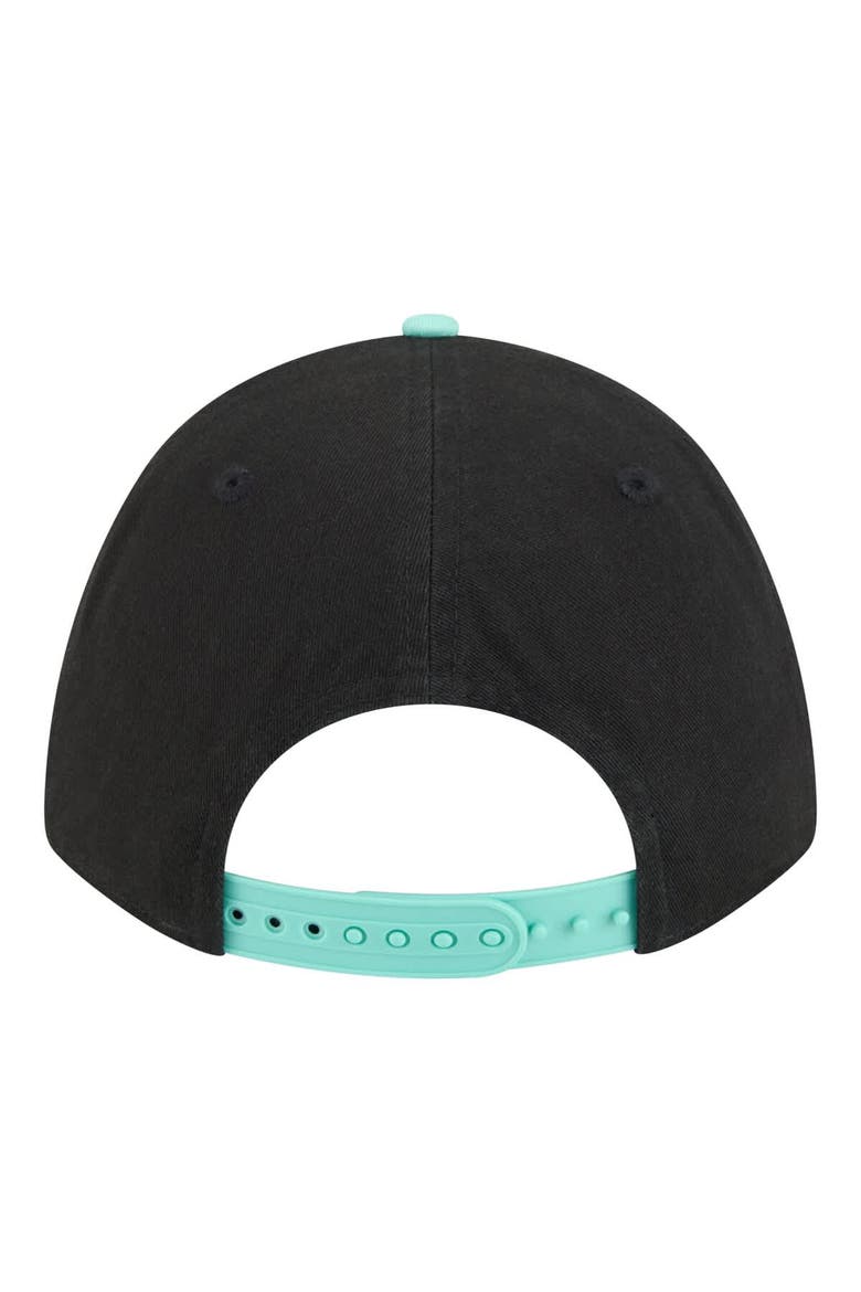 Unisex New Era  Black/Teal New York Liberty Team Loyal Script Two-Tone M-Crown 9FORTY Adjustable Hat, Alternate, color, Black