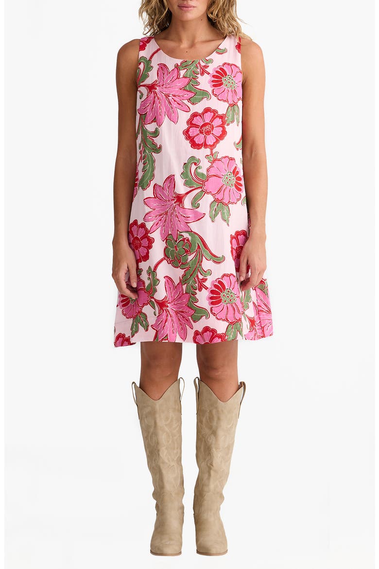 Zephyr Floral Shift Dress, Main, color, PINK IBIZA