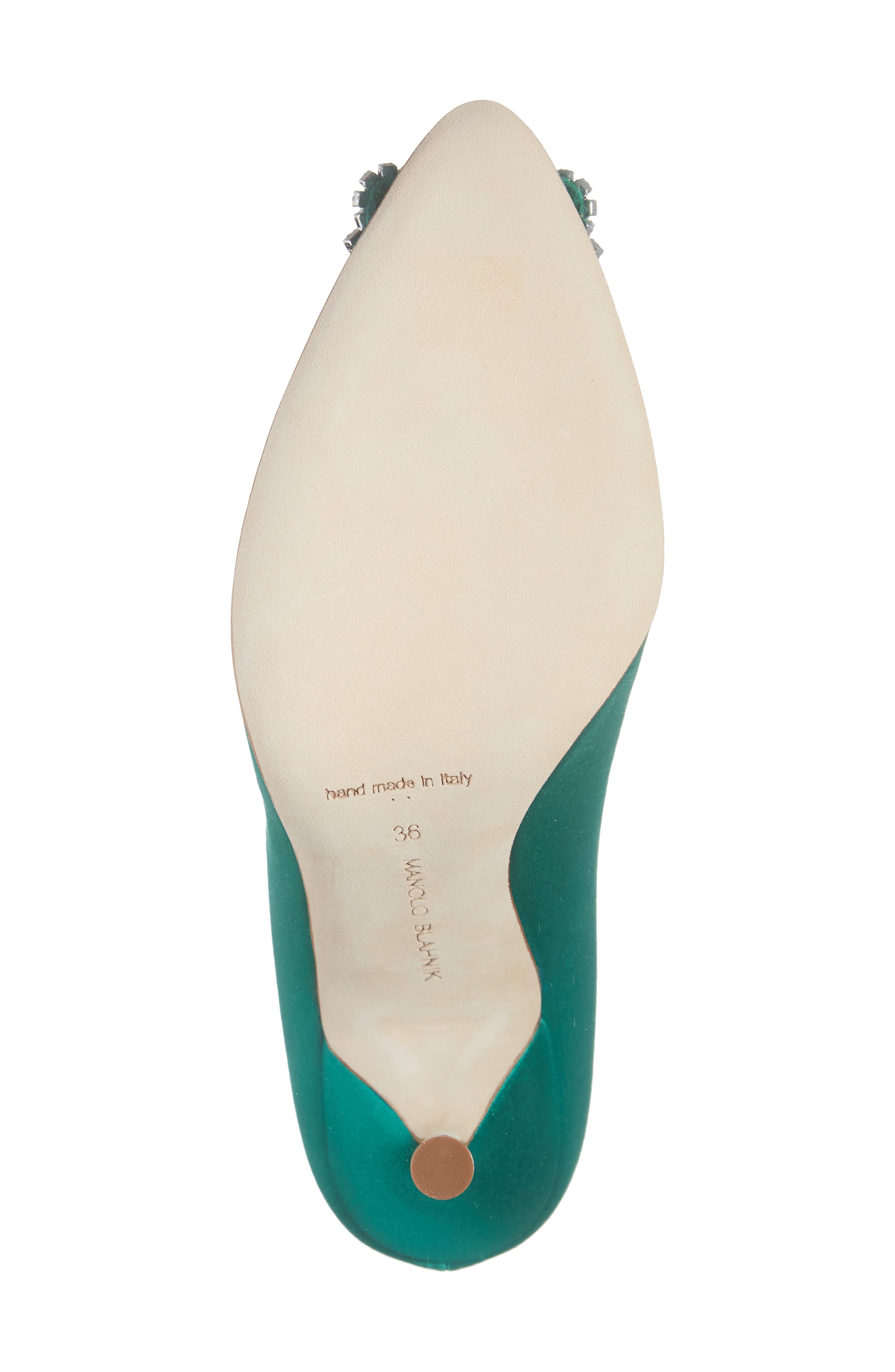 Manolo Blahnik Hangisi Crystal Buckle Pump, Alternate, color, 