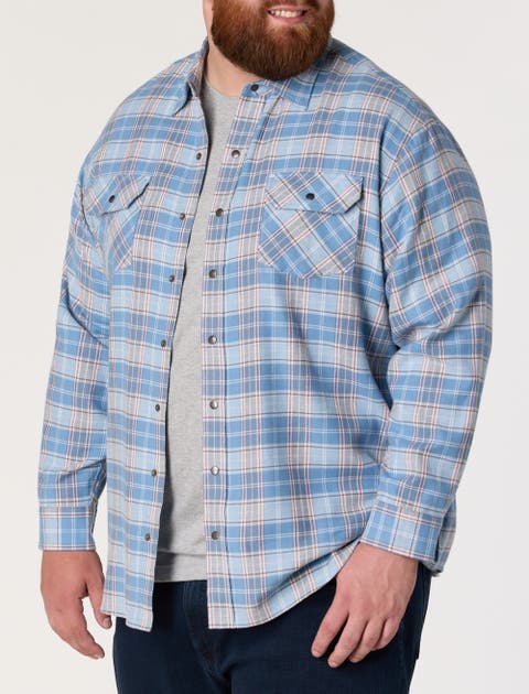 Big & Tall Medium Plaid Flannel Sport Shirt V2