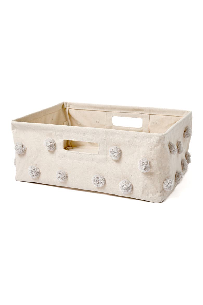 Hide Away Small Canvas Basket, Main, color, GREY