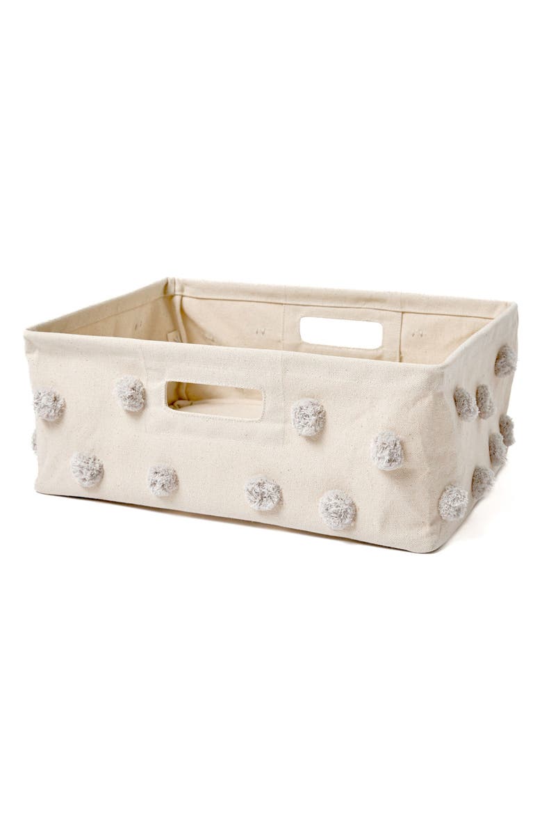 Pehr Hide Away Small Canvas Basket, Main, color, Grey