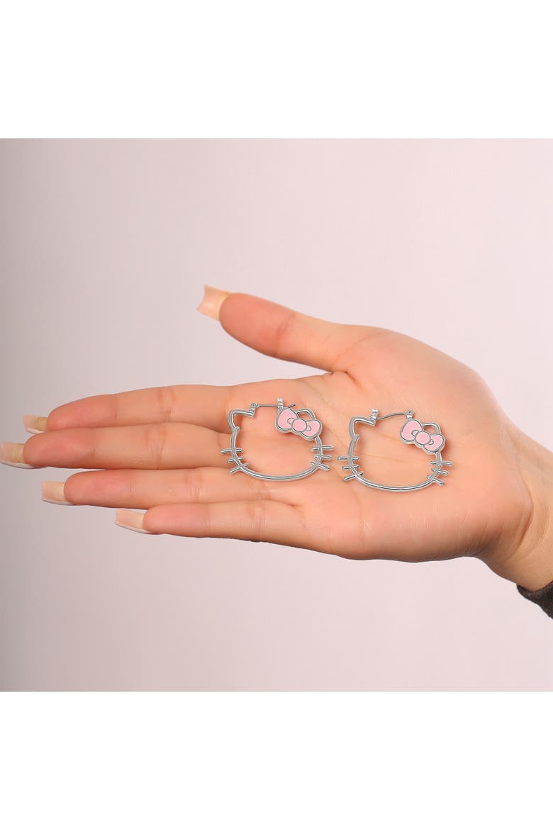 Silhouette Hoop Earrings, Alternate, color, Silver