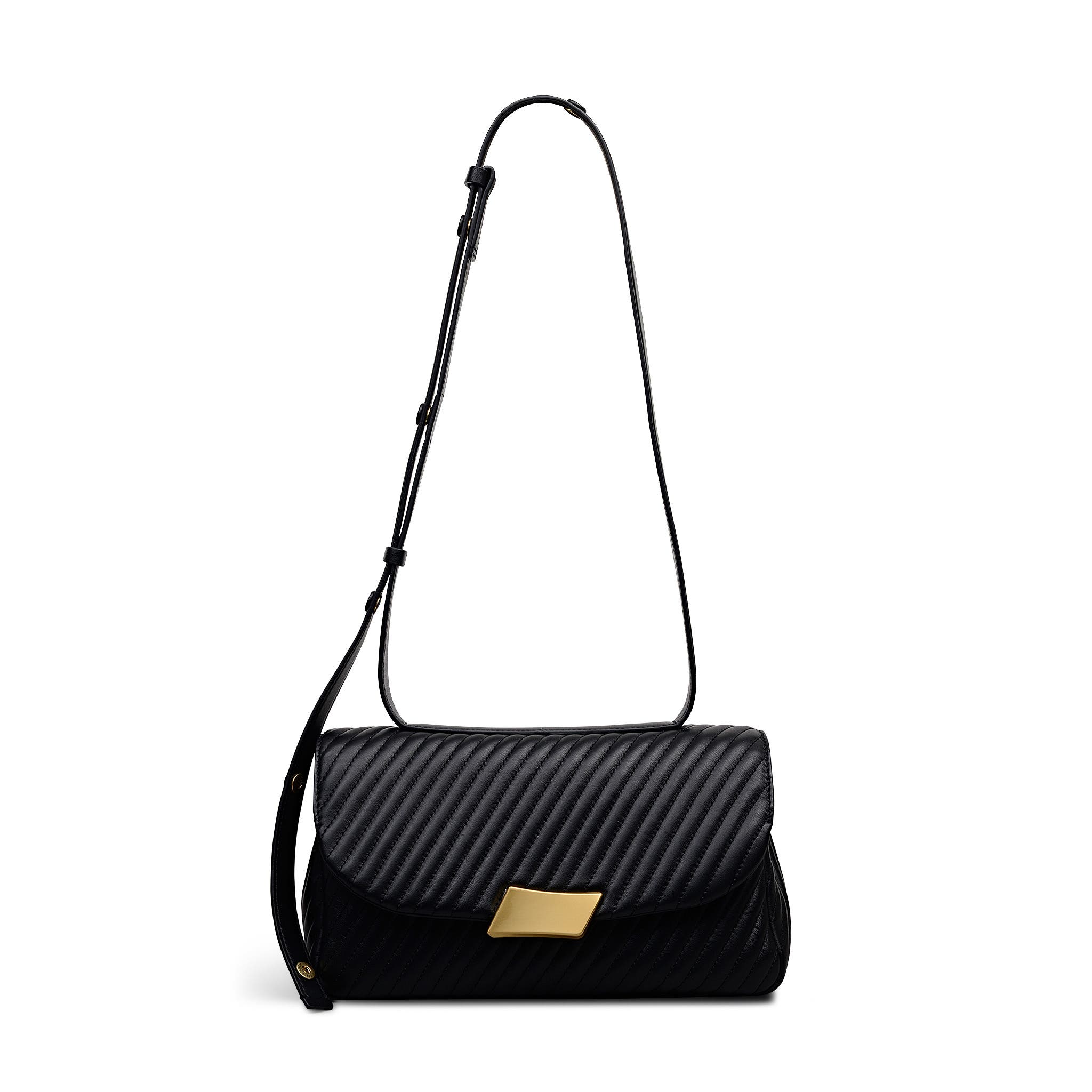 Radley The Belsize - Quilt Medium Flapover Crossbody Bag, Main, color, Black