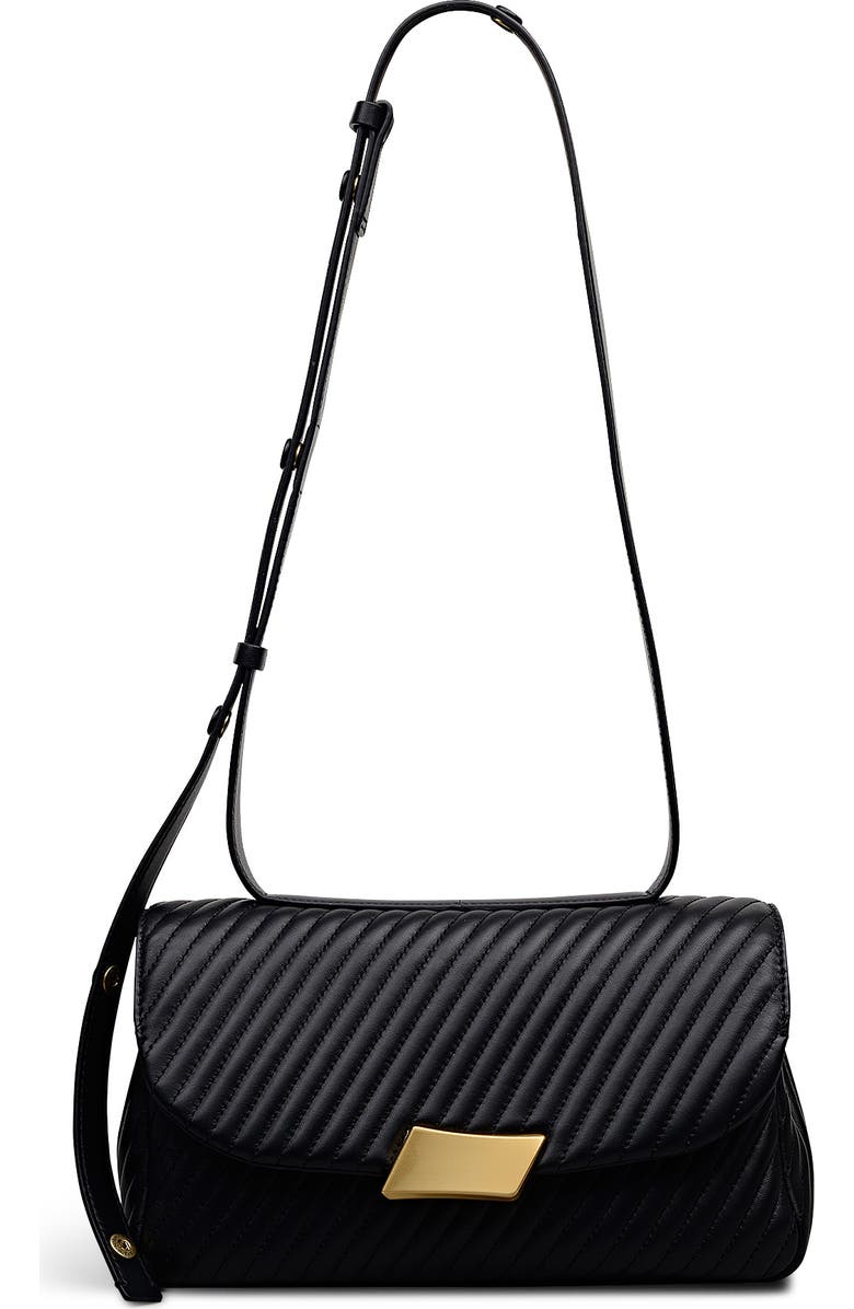 Radley The Belsize - Quilt Medium Flapover Crossbody Bag, Main, color, Black