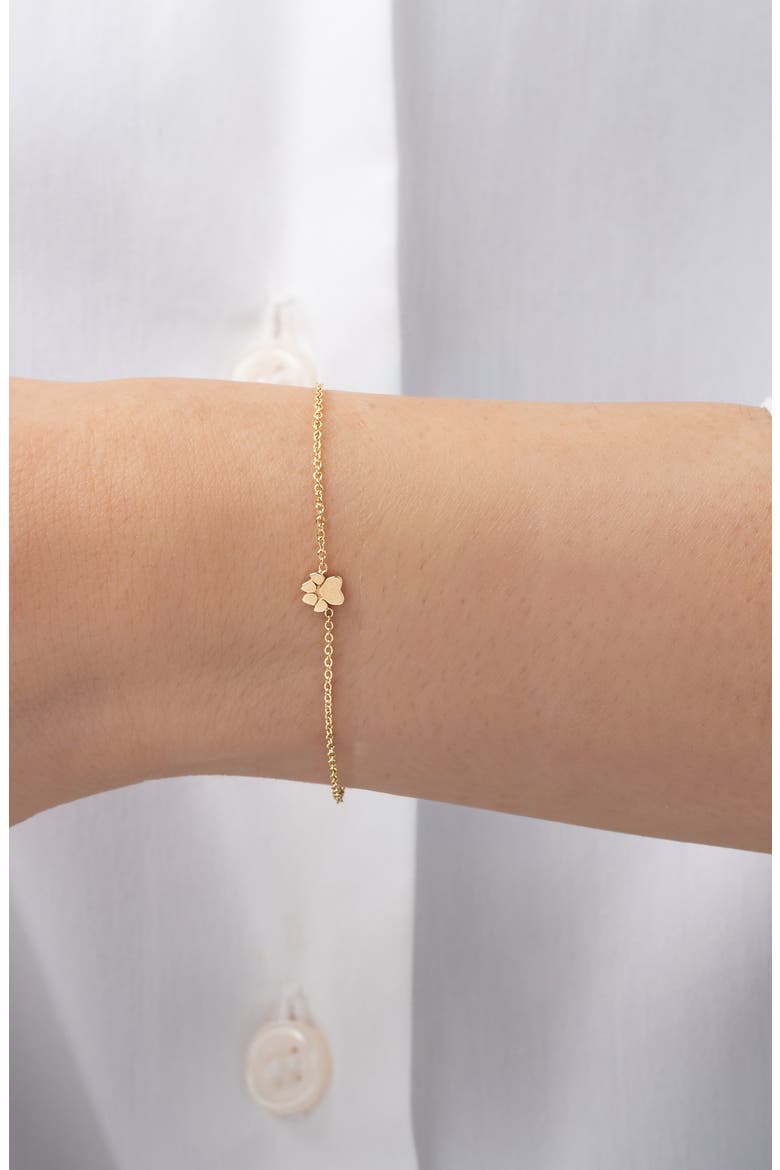 Tiny Paw Chain Bracelet, Alternate, color, YELLOW GOLD