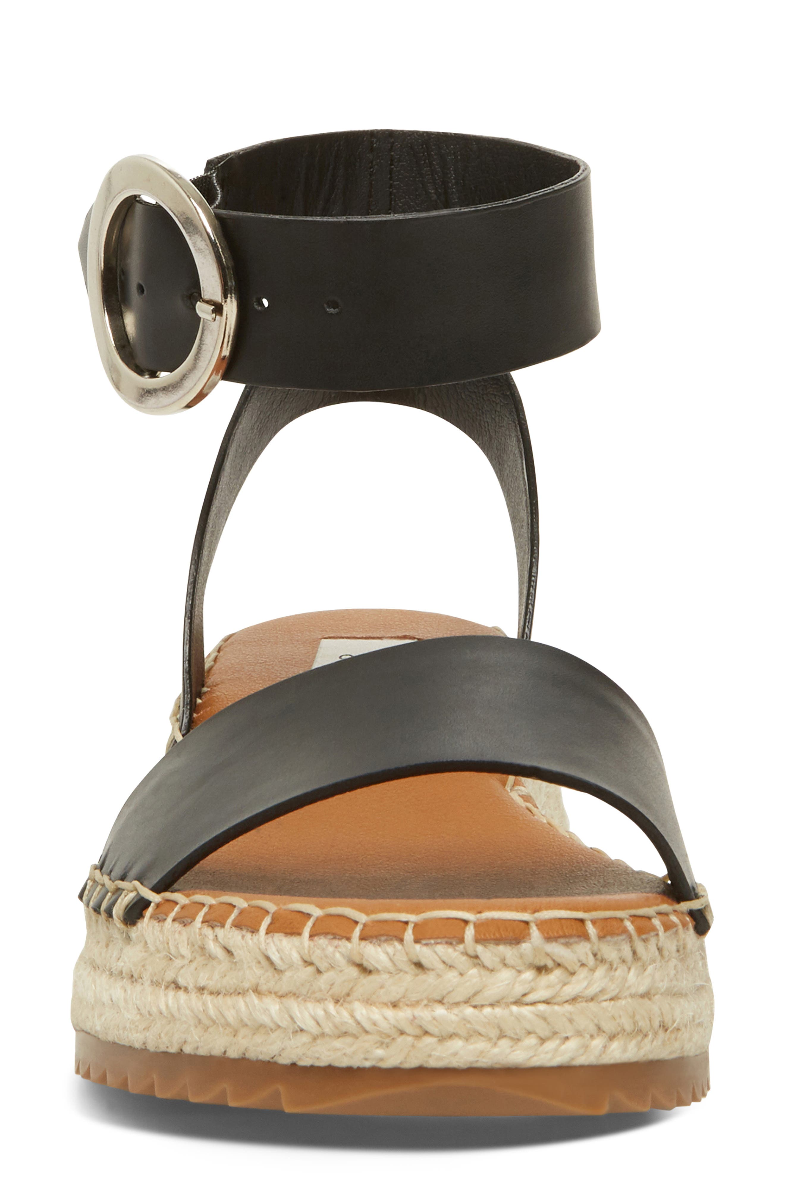 Tiny Espadrille Sandal, Alternate, color, BLACK LEATHER
