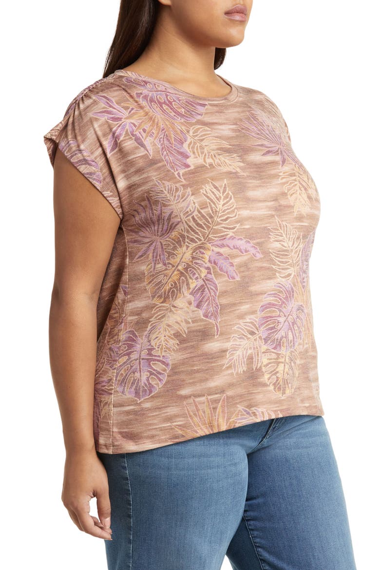 Print Cap Sleeve T-Shirt (Nordstrom Exclusive), Alternate, color, SIENNA CLAY MULTI