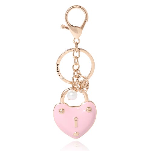 Juicy Couture Heart Lock Keychain In Pink