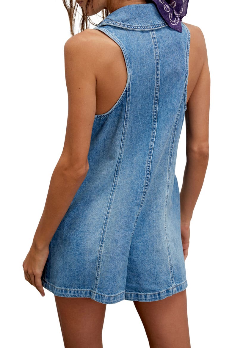 Dover Denim Romper, Alternate, color, CANDY