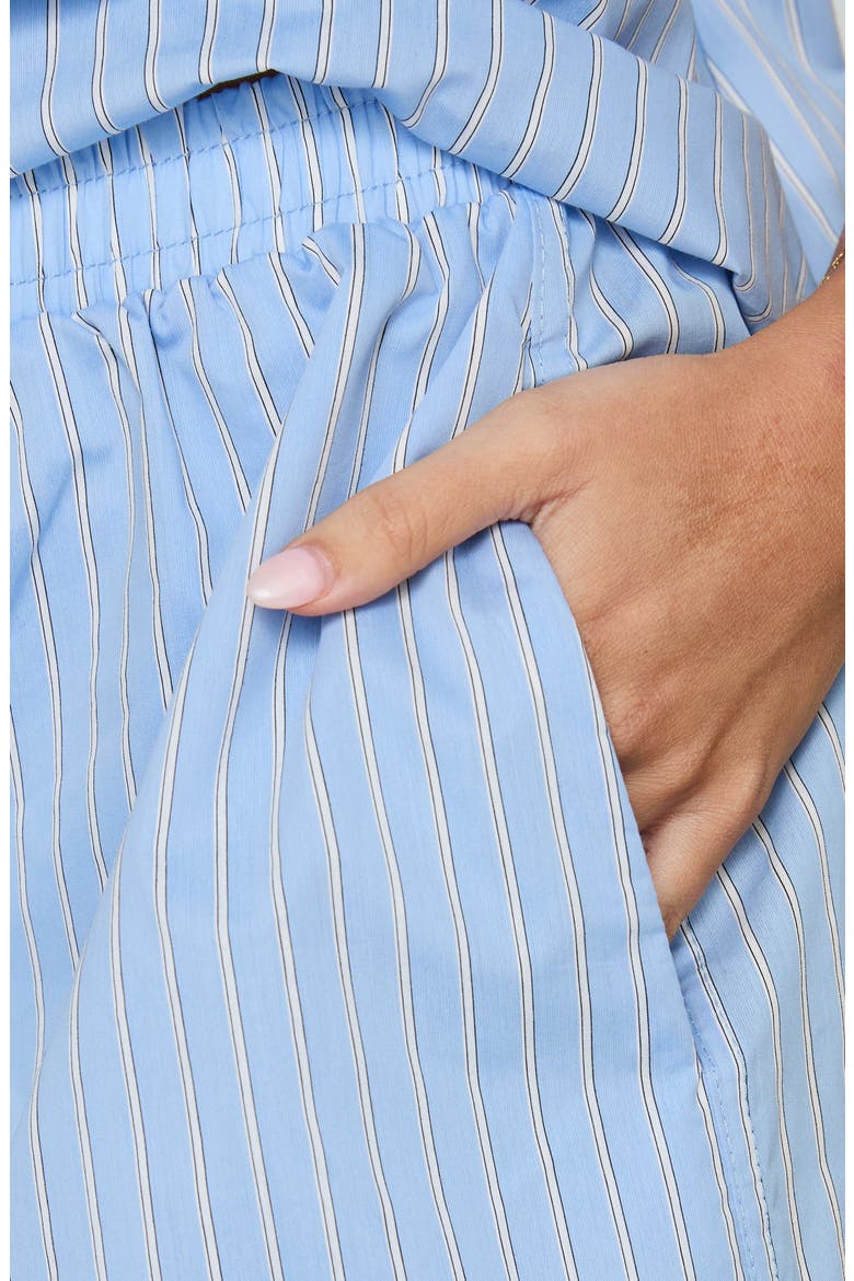 Carambola Striped Mid Rise Shorts, Alternate, color, BLUE
