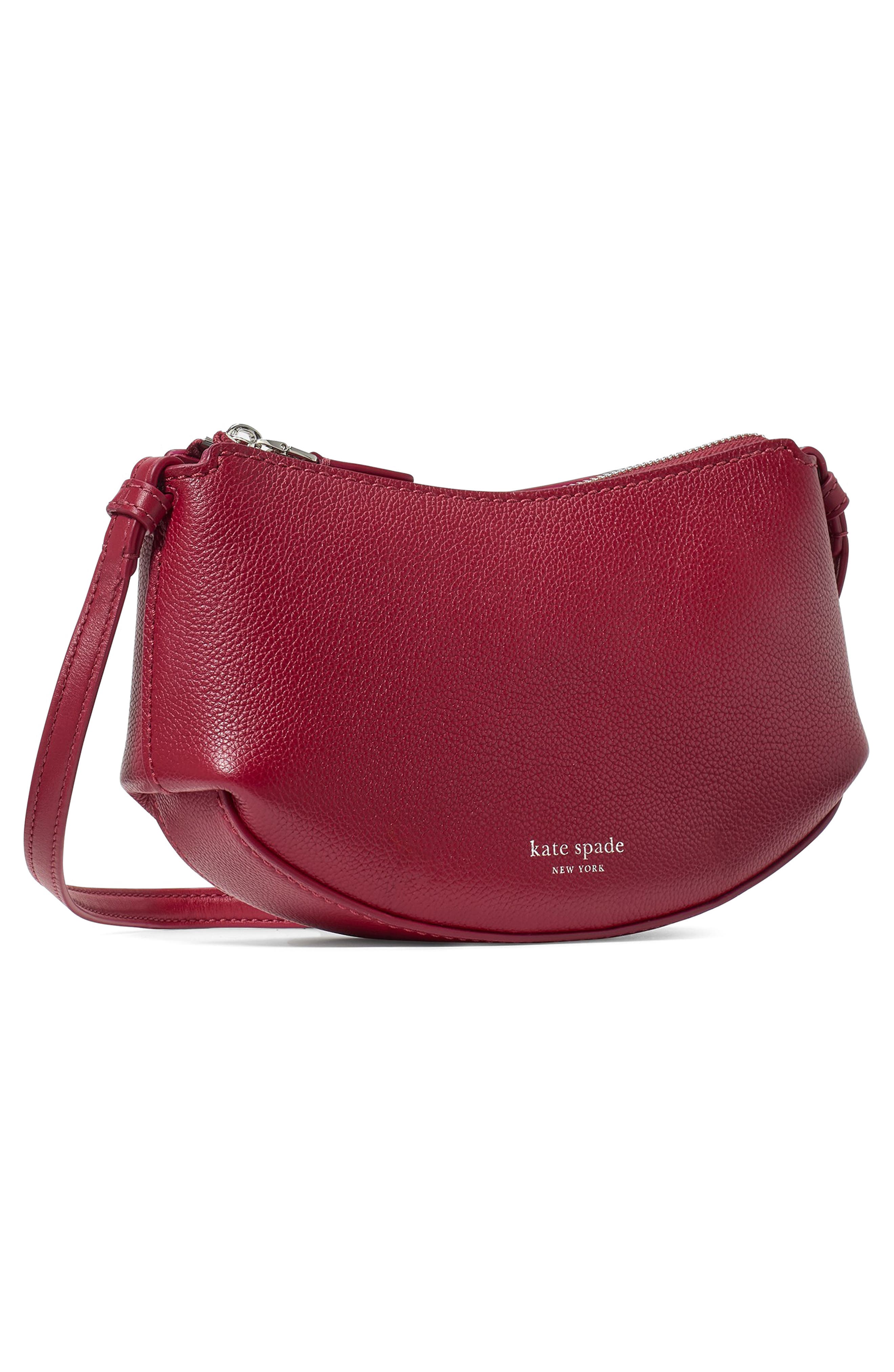 loop pebble leather crossbody bag, Alternate, color, RED JAM