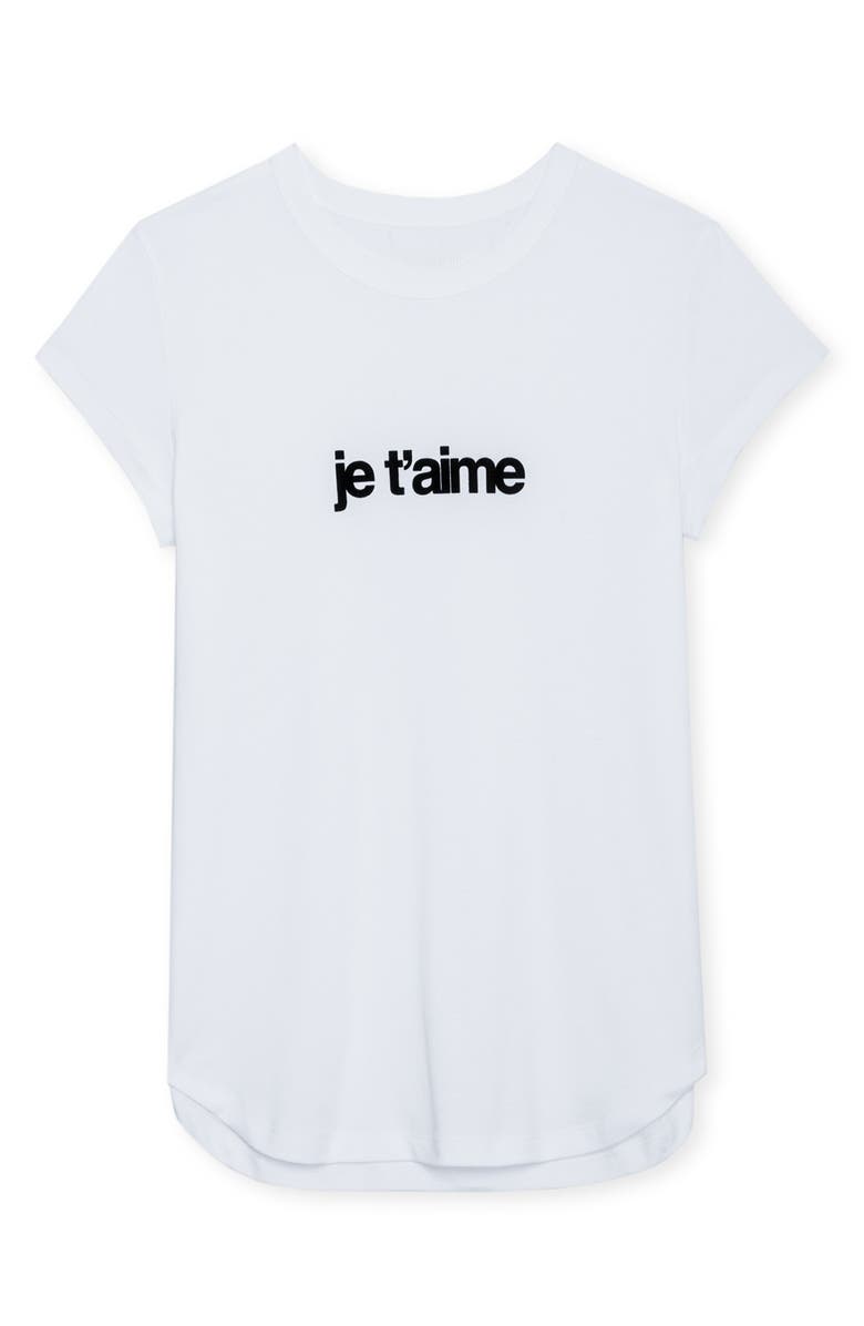 Zadig & Voltaire Je T'Aime Organic Cotton Graphic T-Shirt, Alternate, color,