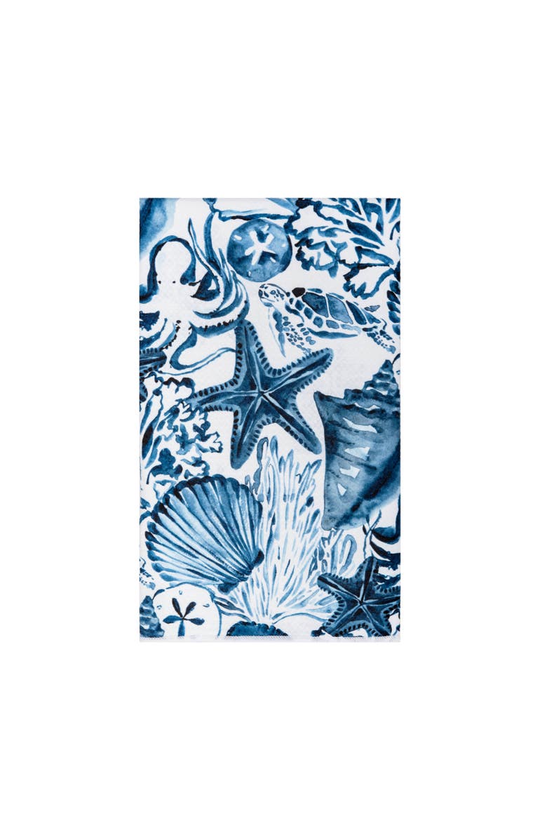 Blue Coast Marine Abstract 100% Cotton Dishtowel, Main, color, Blue