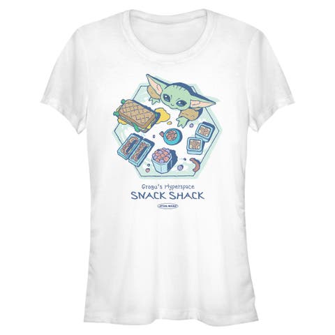 Junior's Star Wars The Mandalorian and Grogu The Child Hyperspace Snack Shack  Graphic T-Shirt