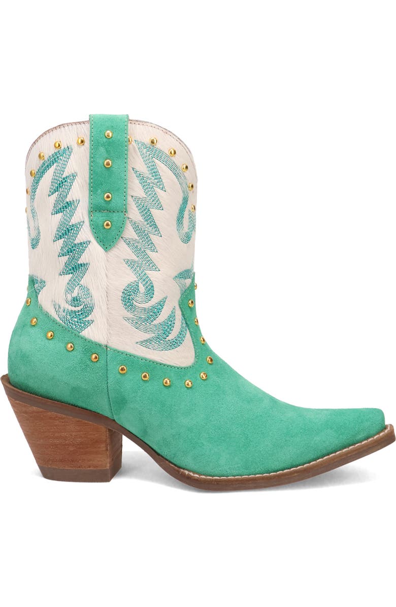 Dingo Rodeo Queen Genuine Calf Hair Western Boot, Alternate, color, Green
